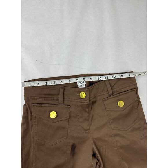 Vintage Y2K Dress Capri Pants Business Casual Cache Gold Buttons - Size 6 - Picture 4 of 11